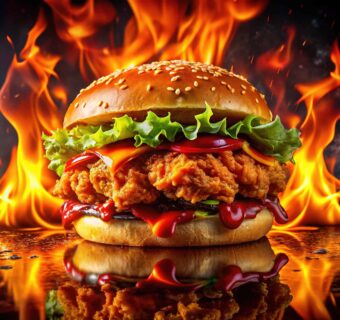 Chili cheese chicken burger