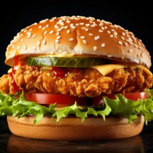 Homestyle chili cheese chicken burger