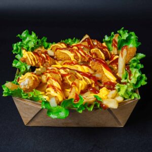 Loaded frites american tenders and cheese