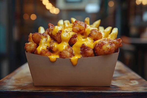 Loaded fries with beef and cheese