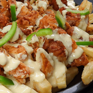 Loaed fries with chicken and cheese
