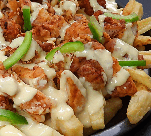 Loaed fries with chicken and cheese